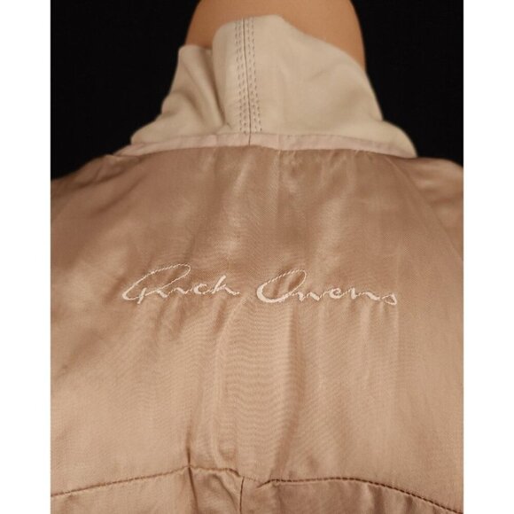 Rick Owens Calf Leather Blazer Jacket Size 40 US 6 Slim Womens Beige $2160 - Picture 10 of 12